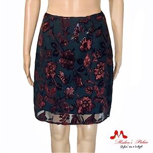 Vintage Chiffon Floral Overlay Skirt